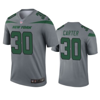 New York Jets Michael Carter Gray Inverted Legend Jersey