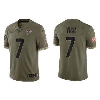 Michael Vick Atlanta Falcons Olive 2022 Salute To Service Limited Jersey