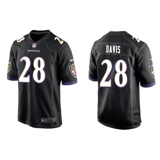 Men's Baltimore Ravens Mike Davis Black Game Jersey