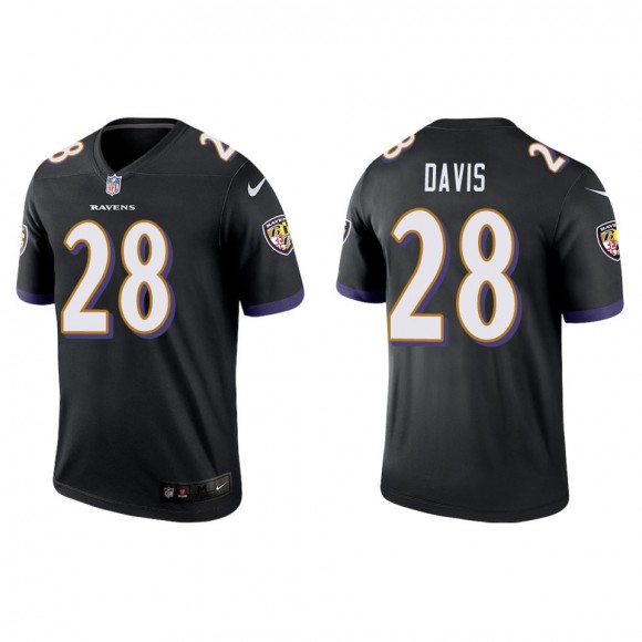 Men's Baltimore Ravens Mike Davis Black Legend Jersey