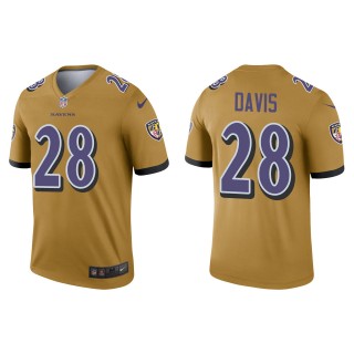 Men's Baltimore Ravens Mike Davis Gold Inverted Legend Jersey