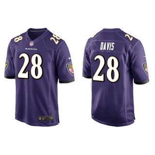 Men's Baltimore Ravens Mike Davis Purple Game Jersey