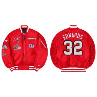 Mike Edwards Alpha Industries X Tampa Bay Buccaneers MA-1 Bomber Red Jacket