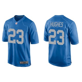 Men's Detroit Lions Mike Hughes Blue Throwback Game Jersey