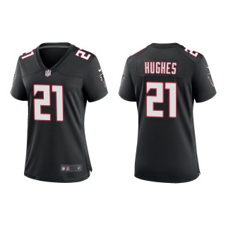 Women's Falcons Mike Hughes Black Throwback Game Jersey
