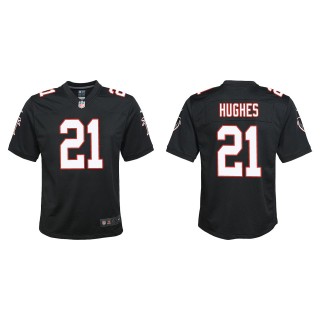 Youth Falcons Mike Hughes Black Throwback Game Jersey