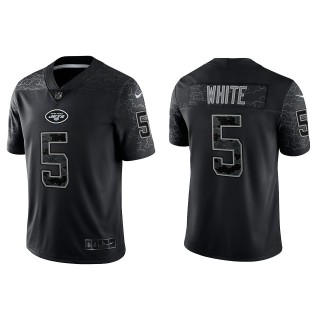 Mike White New York Jets Black Reflective Limited Jersey