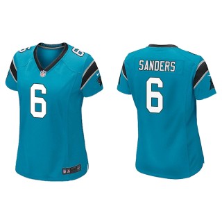 Women's Panthers Miles Sanders Blue Game Jersey