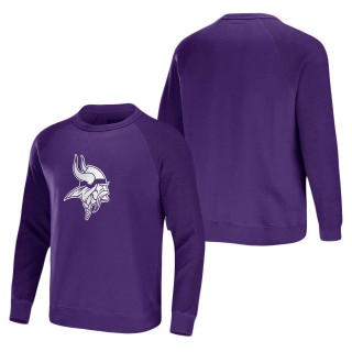 Men's Minnesota Vikings NFL x Darius Rucker Collection by Fanatics Purple Raglan Fleece Pullover Sweatshirt