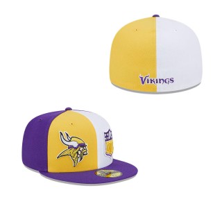 Minnesota Vikings Gold Purple 2023 Sideline 59FIFTY Fitted Hat