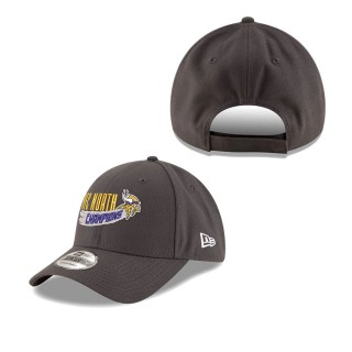 Minnesota Vikings Graphite 2022 NFC North Division Champions 9FORTY Adjustable Hat