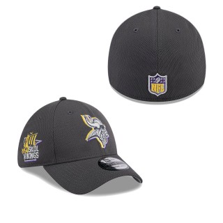 Minnesota Vikings Graphite 2024 NFL Draft 39THIRTY Flex Hat