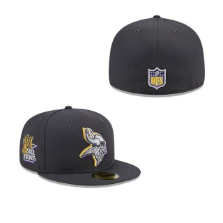 Minnesota Vikings Graphite Official 2024 NFL Draft On Stage 59FIFTY Fitted Hat