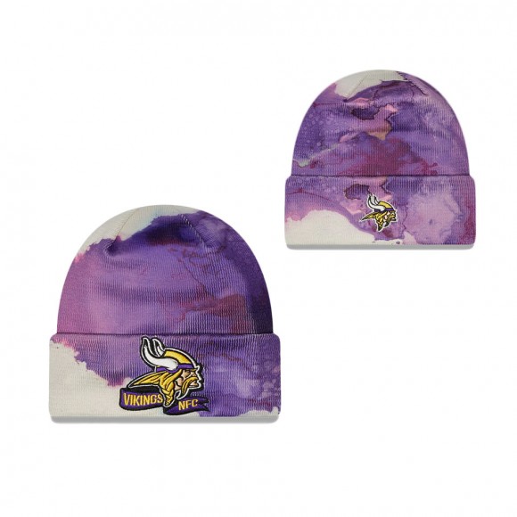 Men's Minnesota Vikings Purple 2022 Sideline Ink Dye Cuffed Knit Hat