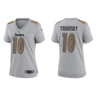 Mitchell Trubisky Women's Pittsburgh Steelers Gray Atmosphere Fashion Game Jersey