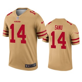 San Francisco 49ers Mohamed Sanu Gold Inverted Legend Jersey