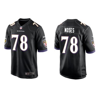 Men's Baltimore Ravens Morgan Moses Black Game Jersey