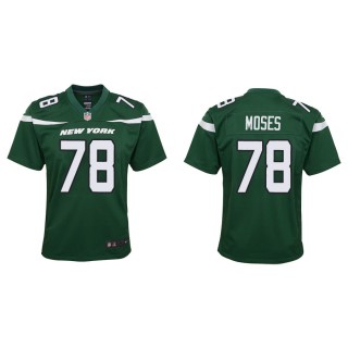 Youth Morgan Moses Jets Green Game Jersey