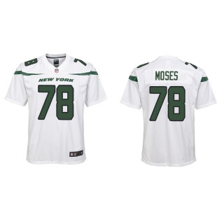 Youth Morgan Moses Jets White Game Jersey