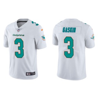 Men's Miami Dolphins Myles Gaskin White Vapor Limited Jersey