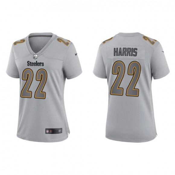 Najee Harris Women's Pittsburgh Steelers Gray Atmosphere Fashion Game Jersey