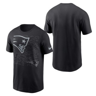 Men's New England Patriots Black RFLCTV T-Shirt