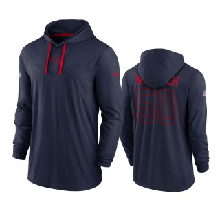 Men's New England Patriots Chase Winovich Navy Hoodie Tri-Blend Sideline Performance T-Shirt