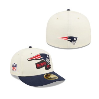 Men's New England Patriots Cream 2022 Sideline Low Profile 59FIFTY Fitted Hat