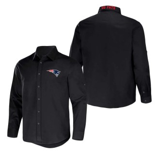 Men's New England Patriots NFL x Darius Rucker Collection by Fanatics Black Convertible Twill Long Sleeve Button-Up Shirt