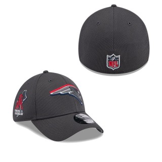 New England Patriots Graphite 2024 NFL Draft 39THIRTY Flex Hat