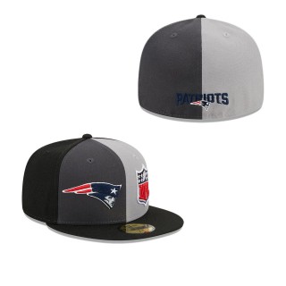New England Patriots Gray Black 2023 Sideline 59FIFTY Fitted Hat