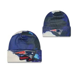 Men's New England Patriots Navy 2022 Sideline Ink Dye Cuffed Knit Hat