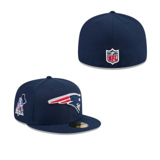 New England Patriots Navy 2024 NFL Draft 59FIFTY Fitted Hat