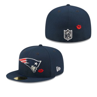 Men's New England Patriots Navy Lips 59FIFTY Fitted Hat