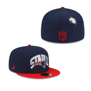 Men's New England Patriots Navy Red NFL x Staple Collection 59FIFTY Fitted Hat