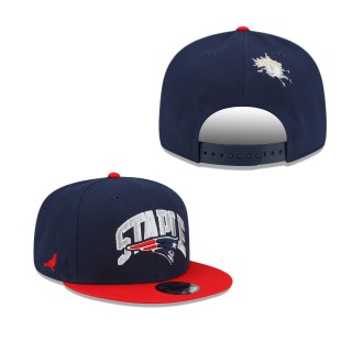 Men's New England Patriots Navy Red NFL x Staple Collection 9FIFTY Snapback Adjustable Hat