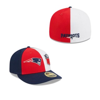 New England Patriots Red Navy 2023 Sideline Low Profile 59FIFTY Fitted Hat