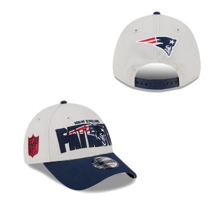 Men's New England Patriots Stone Navy 2023 NFL Draft 9FORTY Adjustable Hat