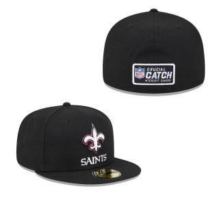 New Orleans Saints Black 2023 NFL Crucial Catch Fitted Hat