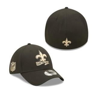 Men's New Orleans Saints Black 2022 Sideline 39THIRTY Flex Hat