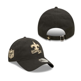 Men's New Orleans Saints Black 2022 Sideline Adjustable 9TWENTY Hat