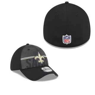Men's New Orleans Saints Black 2023 NFL Training Camp 39THIRTY Flex Fit Hat