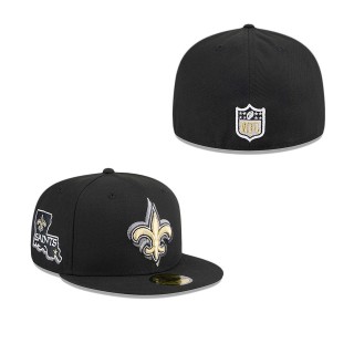 New Orleans Saints Black 2024 NFL Draft 59FIFTY Fitted Hat