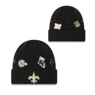 Men's New Orleans Saints Black Identity Cuffed Knit Hat