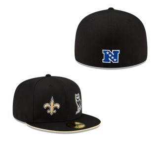 New Orleans Saints Black OVO x NFL 59FIFTY Fitted Hat