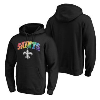 Men's New Orleans Saints NFL Pro Line by Fanatics Branded Black Team Pride Logo Pullover Hoodie