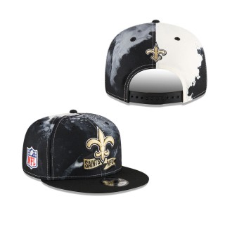 Men's New Orleans Saints Cream 2022 Sideline 9FIFTY Ink Dye Snapback Hat