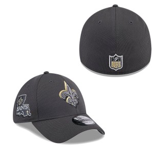 New Orleans Saints Graphite 2024 NFL Draft 39THIRTY Flex Hat