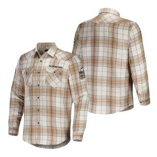 New Orleans Saints NFL x Darius Rucker Collection Tan Flannel Long Sleeve Button-Up Shirt