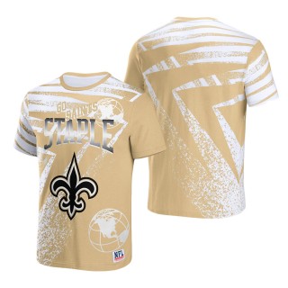 Men's New Orleans Saints NFL x Staple Gold All Over Print T-Shirt